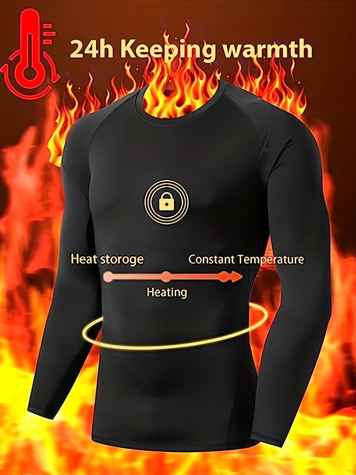 5 Pack Men's Thermal Compression Shirt Fleece Lined Long Sleeve Athletic Base Layer Cold Weather Gear Workout Top