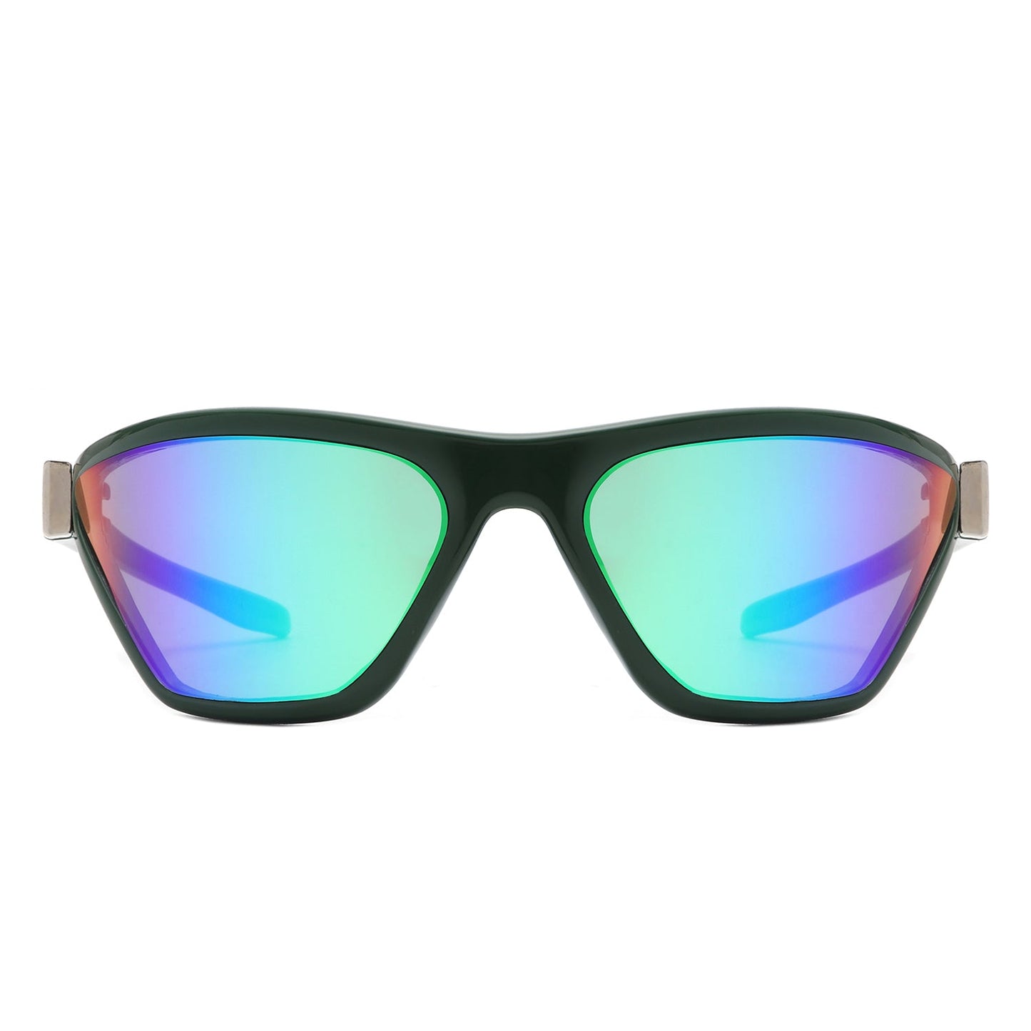 Luminize - Square Mirrored Wrap Around Sport Sunglasses